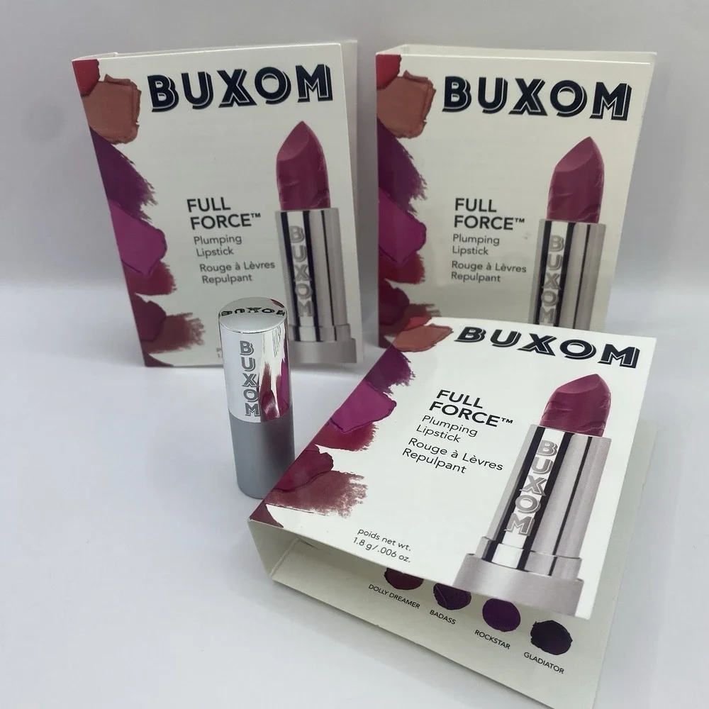 3x Buxom Full Force Plumping Lipstick 1.8g Travel Mini Dolly Dreamer New